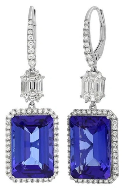 Bony Levy Diamond Tanzanite Drop Earrings In Burgundy
