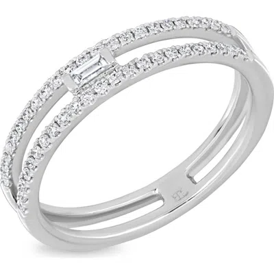 Bony Levy Double Band Diamond Ring In Silver
