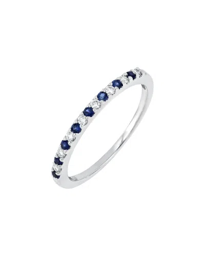 Bony Levy El Mar 18k 0.25 Ct. Tw. Diamond & 8 Sapphire Stackable Ring In Metallic