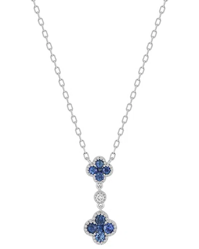 Bony Levy El Mar 18k 0.39 Ct. Tw. Diamond & 10 Sapphire Pendant Necklace In Metallic
