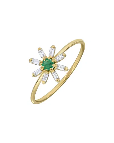 Bony Levy El Mar 18k 0.92 Ct. Tw. Diamond & 1 Emerald Stackable Ring In Gold