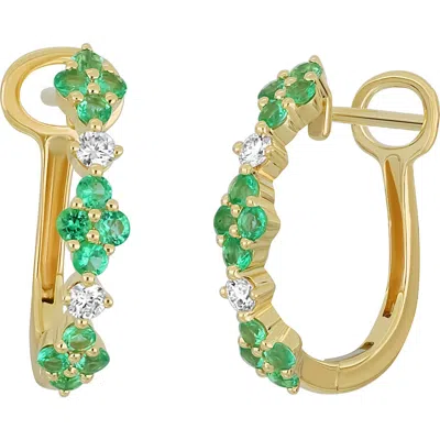 Bony Levy El Mar 18k Gold Diamond & Emerald Linear Earrings