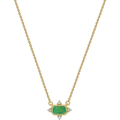 Bony Levy El Mar 18k Gold Emerald And Diamond Pendant Necklace