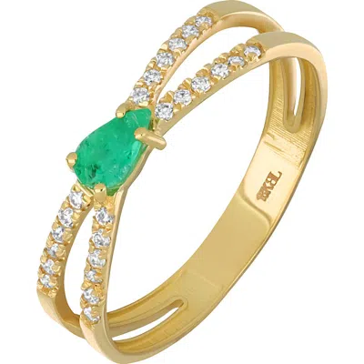 Bony Levy El Mar 18k Gold Gemstone & Diamond Stackable Ring In Green