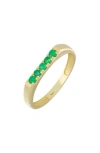 Bony Levy El Mar 18k Gold Gemstone Stackable Ring In 18k Yellow Gold/ Emerald