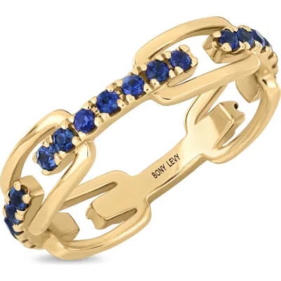 Bony Levy El Mar 18k Gold Sapphire Stackable Ring In 18k Yellow Gold