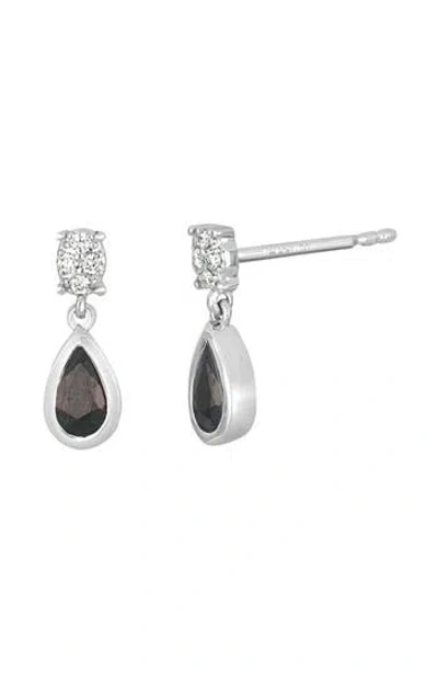 Bony Levy El Mar 18k White Gold Diamond & Sapphire Teardrop Earrings In Black