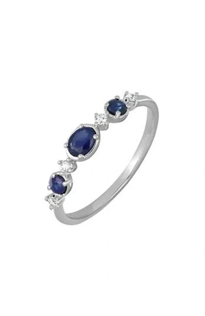 Bony Levy El Mar 18k White Gold Sapphire & Diamond Stackable Ring In Metallic