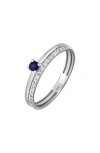 Bony Levy El Mar 18k White Gold Sapphire & Diamond Stackable Ring In Silver