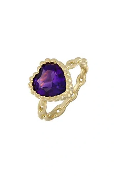 Bony Levy El Mar 18k Yellow Gold Amethyst Heart Ring