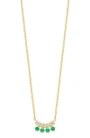 Bony Levy El Mar 18k Yellow Gold Emerald & Diamond Curved Bar Pendant Necklace In 18k Yellow Gold