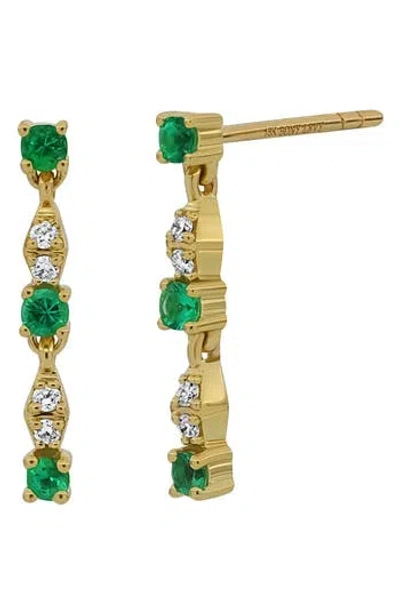 Bony Levy El Mar 18k Yellow Gold Emerald & Diamond Linear Drop Earrings