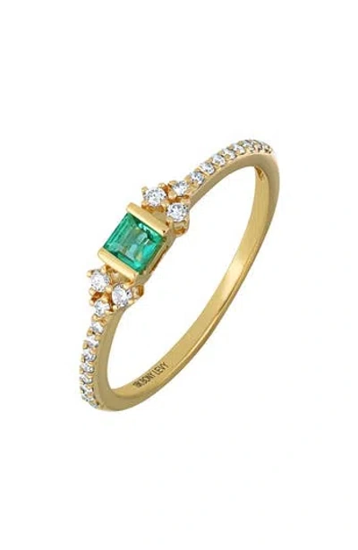 Bony Levy El Mar 18k Yellow Gold Emerald & Diamond Stackable Ring