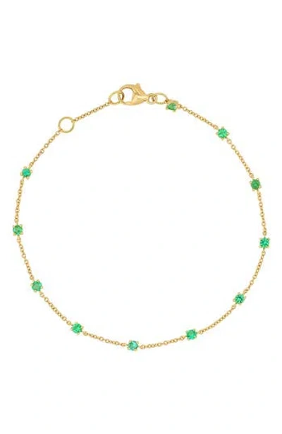 Bony Levy El Mar 18k Yellow Gold Emerald Station Chain Bracelet