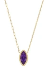 Bony Levy El Mar 18k Yellow Gold Marquise Amethyst Pendant Necklace In 18k Yellow Gold