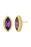 Bony Levy El Mar 18k Yellow Gold Marquise Amethyst Stud Earrings In 18k Yellow Gold