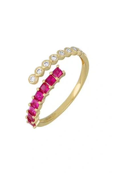 Bony Levy El Mar 18k Yellow Gold Ruby & Diamond Bypass Ring