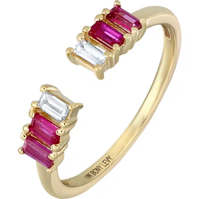 Bony Levy El Mar 18k Yellow Gold Ruby & Diamond Open Band Ring