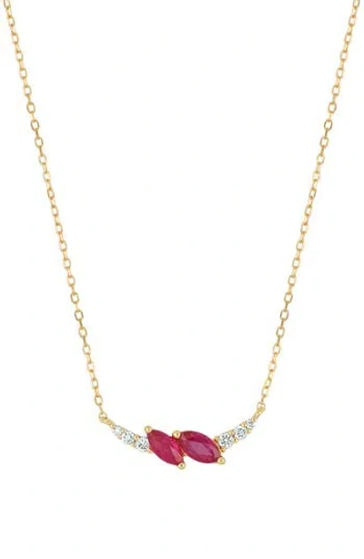 Bony Levy El Mar 18k Yellow Gold Ruby & Diamond Pendant Necklace