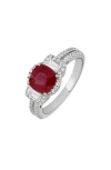 Bony Levy El Mar Cushion Cut Ruby & Diamond Ring In 18k White Gold