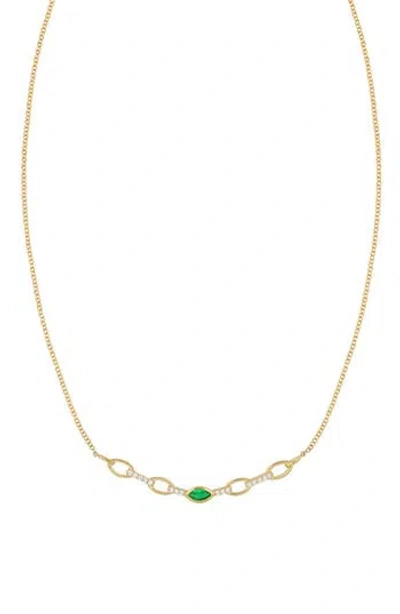 Bony Levy El Mar Diamond & Emerald Pendant Necklace In 18k Yellow Gold