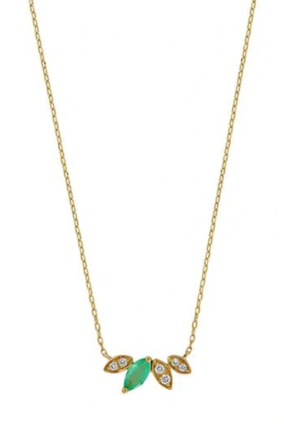 Bony Levy El Mar Diamond & Emerald Pendant Necklace In 18k Yellow Gold