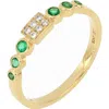 Bony Levy El Mar Diamond & Emerald Stackable Ring In Green
