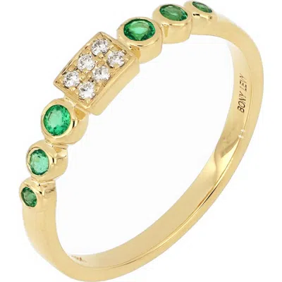 Bony Levy El Mar Diamond & Emerald Stackable Ring In Green