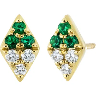 Bony Levy El Mar Diamond & Emerald Stud Earrings In Gold