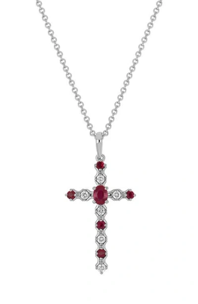 Bony Levy El Mar Diamond & Gemstone Cross Pendant Necklace In Silver