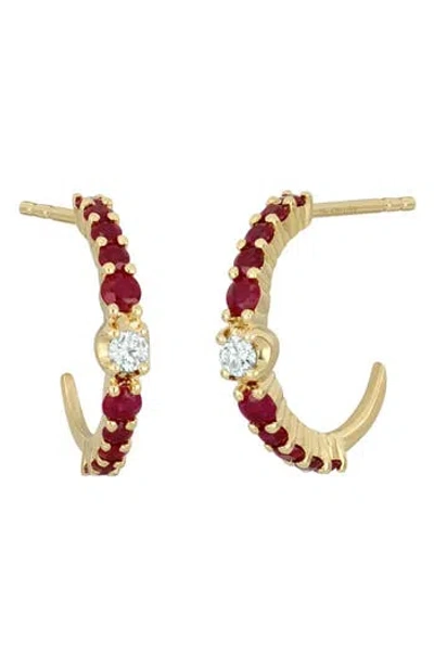 Bony Levy El Mar Diamond & Gemstone Hoop Earrings In Gold