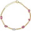 Bony Levy El Mar Diamond & Pink Sapphire Bracelet In 18k Yellow Gold