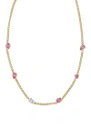 Bony Levy El Mar Diamond & Pink Sapphire Necklace In 18k Yellow Gold
