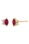 Bony Levy El Mar Diamond & Ruby Stud Earrings In Purple