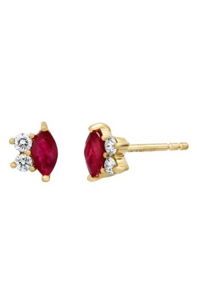 Bony Levy El Mar Diamond & Ruby Stud Earrings In Pink