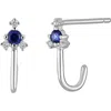 Bony Levy El Mar Diamond & Sapphire Hook Stud Earrings In Silver