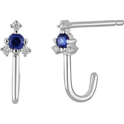 Bony Levy El Mar Diamond & Sapphire Hook Stud Earrings