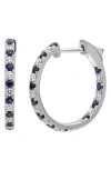 Bony Levy El Mar Diamond Hoop Earrings In 18k White Gold/ Sapphire