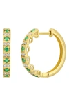 BONY LEVY EL MAR EMERALD & DIAMOND HOOP EARRINGS