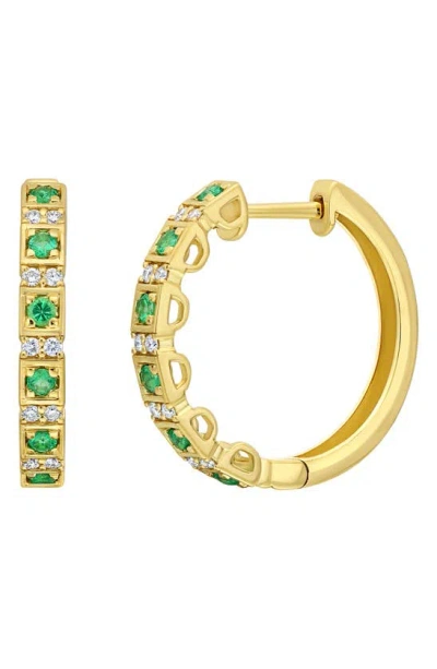 Bony Levy El Mar Emerald & Diamond Hoop Earrings In Gold