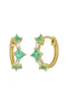 Bony Levy El Mar Emerald & Diamond Hoop Earrings In Green