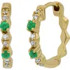 Bony Levy El Mar Emerald & Diamond Hoop Earrings In Multi