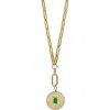 Bony Levy El Mar Emerald & Diamond Medallion Pendant Necklace In Emerald/ 18k Yellow Gold