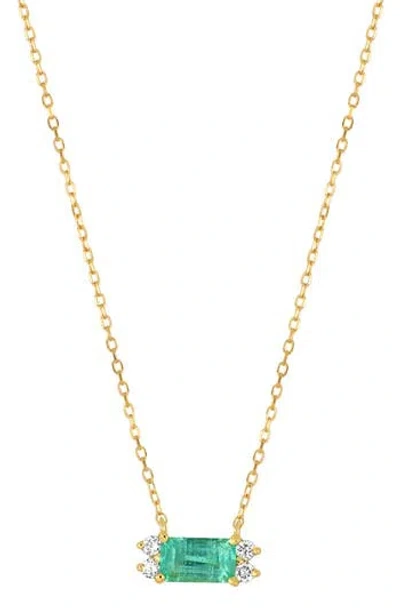 Bony Levy El Mar Emerald & Diamond Pendant Necklace In 18k Yellow Gold