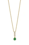 Bony Levy El Mar Emerald & Diamond Pendant Necklace In 18k Yellow Gold