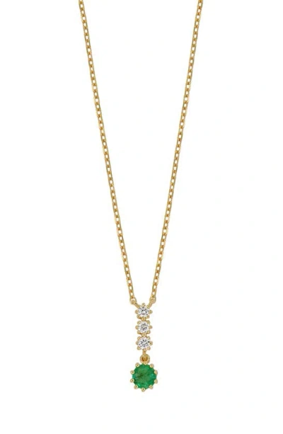 Bony Levy El Mar Emerald & Diamond Pendant Necklace In 18k Yellow Gold