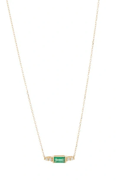 Bony Levy El Mar Emerald & Diamond Pendant Necklace In 18k Yellow Gold
