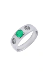 BONY LEVY EL MAR EMERALD & DIAMOND STATEMENT RING