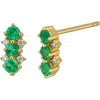Bony Levy El Mar Emerald & Diamond Stud Earrings In 18k Yellow Gold