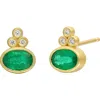 Bony Levy El Mar Emerald & Diamond Stud Earrings In 18k Yellow Gold Emerald